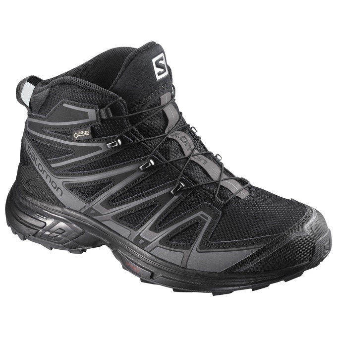 Salomon Israel X-CHASE MID GTX® - Mens Hiking Shoes - Black (WJTE-39051)